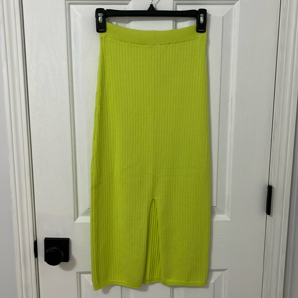Free People Ribbed Front Slit Skirt